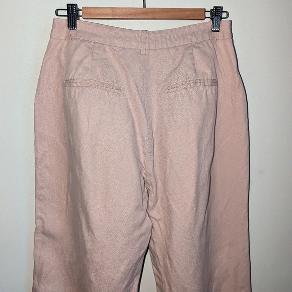 FRANK & OAK Big Cuff Linen Light Peach Trouser Pants Size 6 - Picture 4 of 13